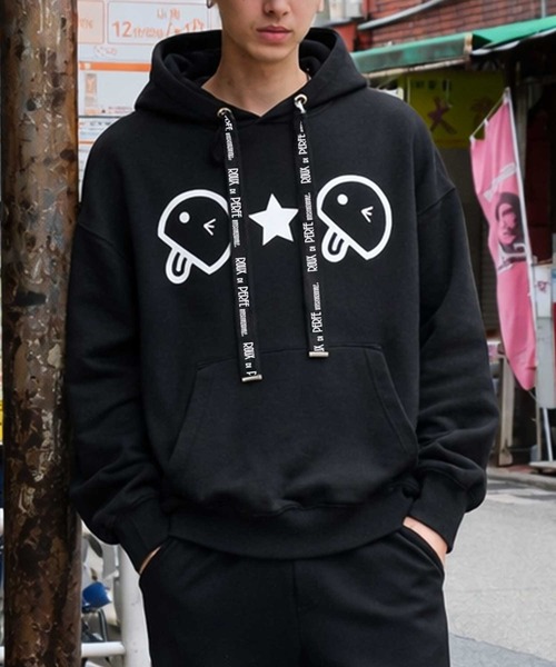 ROUXDI PERFE ルゥディパフィー]フロントベーマークロゴ紐フード