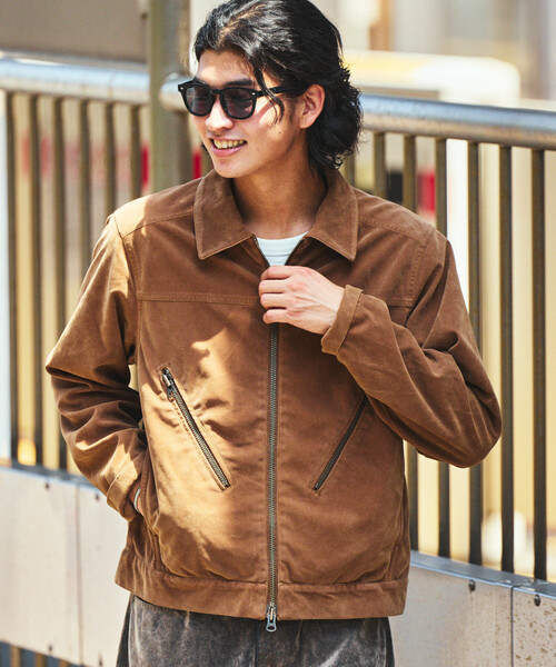 美品 SANDINISTA ライダースジャケット 本革 スエード バックスキン 美