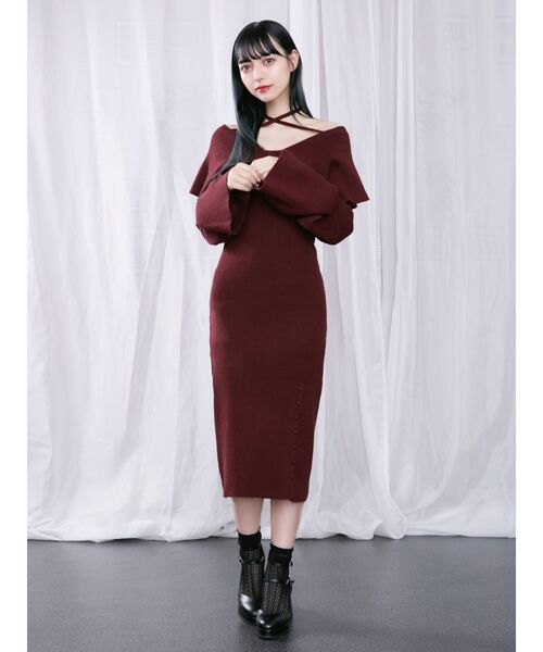 EATME（イートミー）の「オフショルニットワンピース（ワンピース