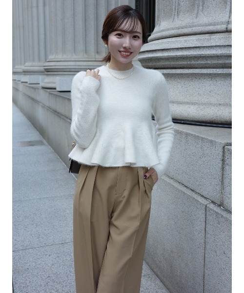 ZOZO限定カラー】ペプラムショートニットトップス（ニット/セーター
