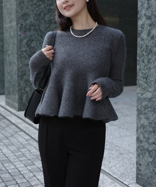 ZOZO限定カラー】ペプラムショートニットトップス（ニット/セーター