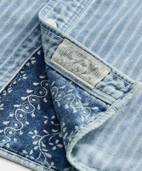 RRL（ダブル アール エル）の「インディゴ ストライプド ダブル