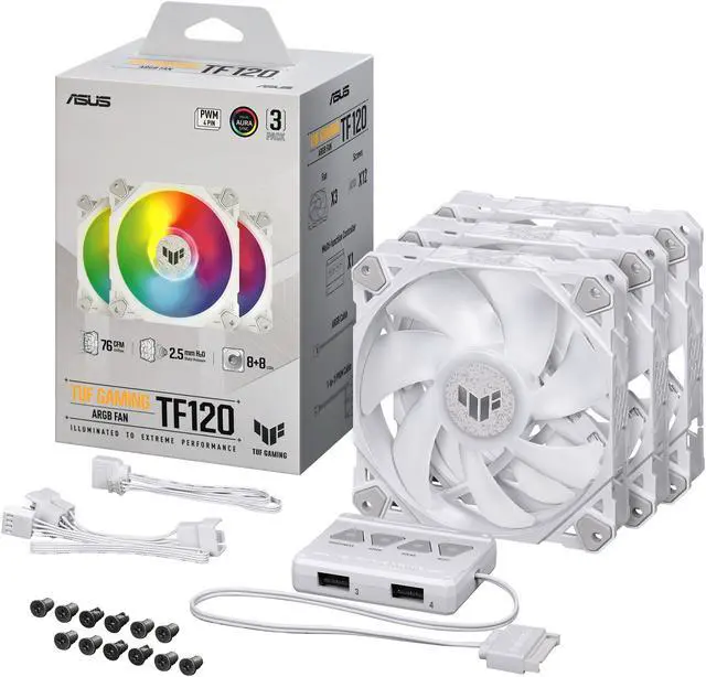 ASUS TUF GAMING TF120 ARGB WHITE EDITION Chassis Fan 3-Pin