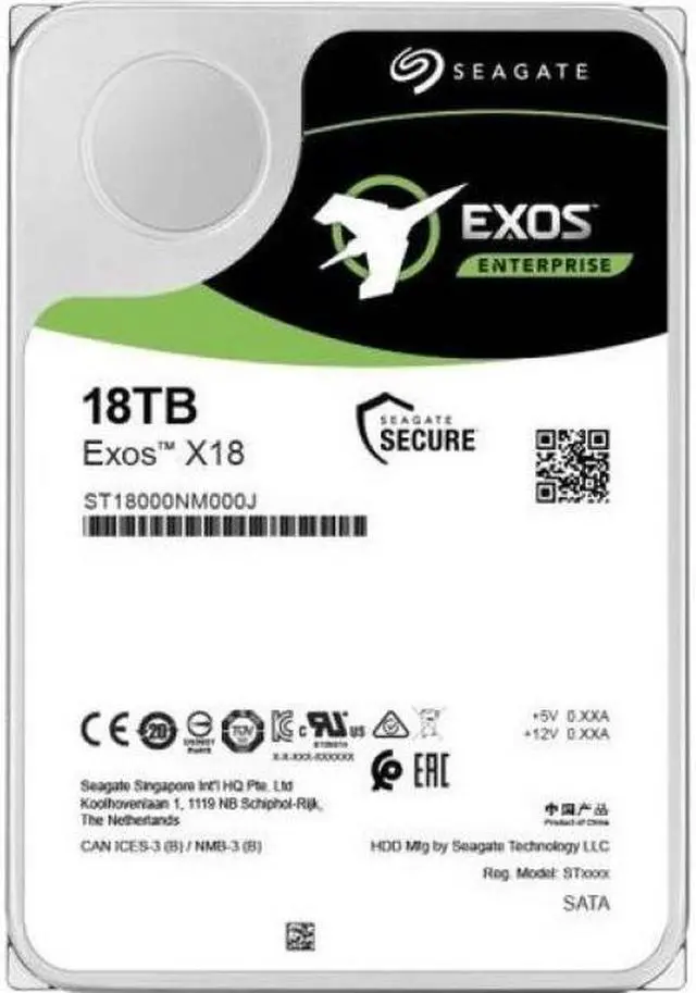 Seagate Exos X18 ST18000NM001J 18TB 7200 RPM 256MB Cache SATA 6.0