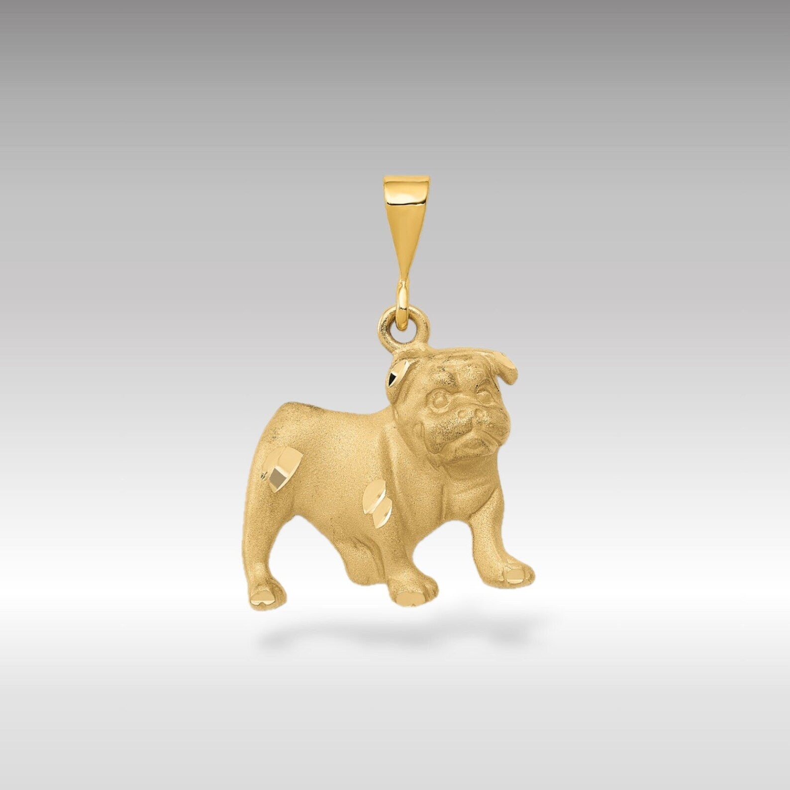14K Gold English Bulldog Pendant - Model C522 | Charlie & Co. Jewelry