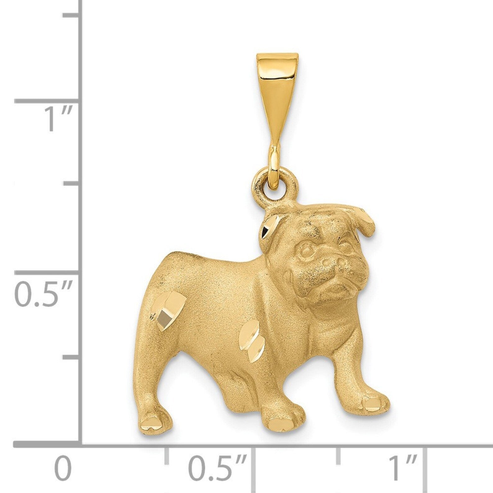 14K Gold English Bulldog Pendant - Model C522 | Charlie & Co. Jewelry