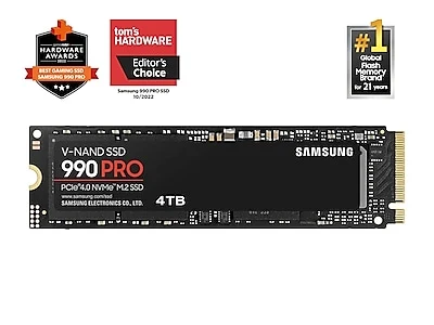 SAMSUNG 990 PRO SSD 4TB PCIe 4.0 M.2 2280 Internal Solid State