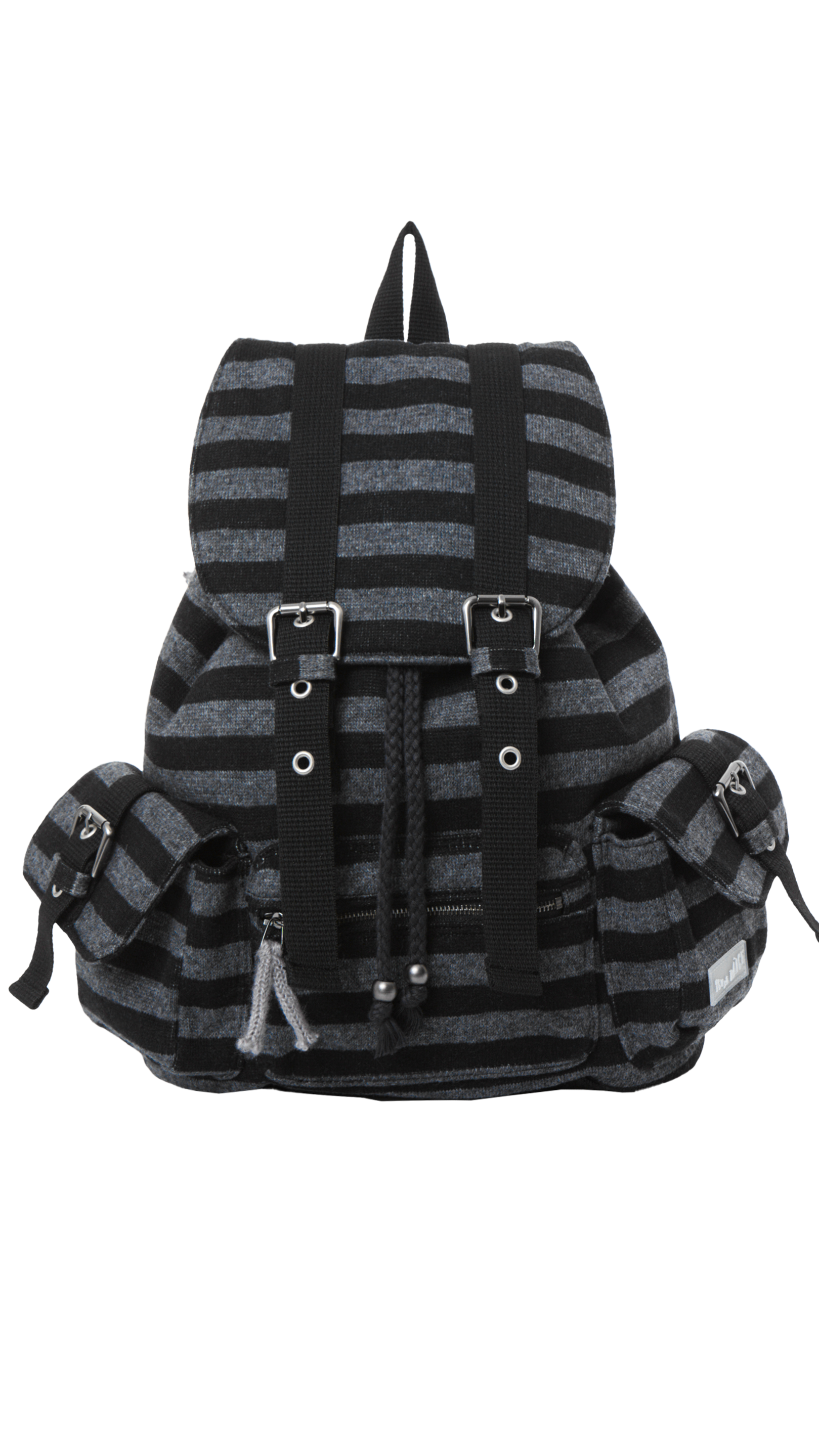 Wool stripe backpack_black