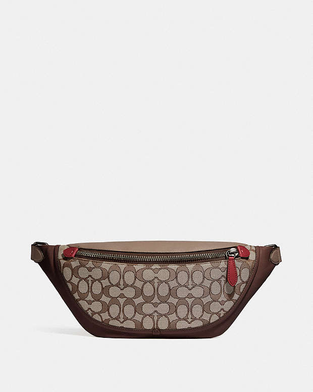 公式】COACH – コーチ | リーグ ベルト バッグ シグネチャー ジャカード