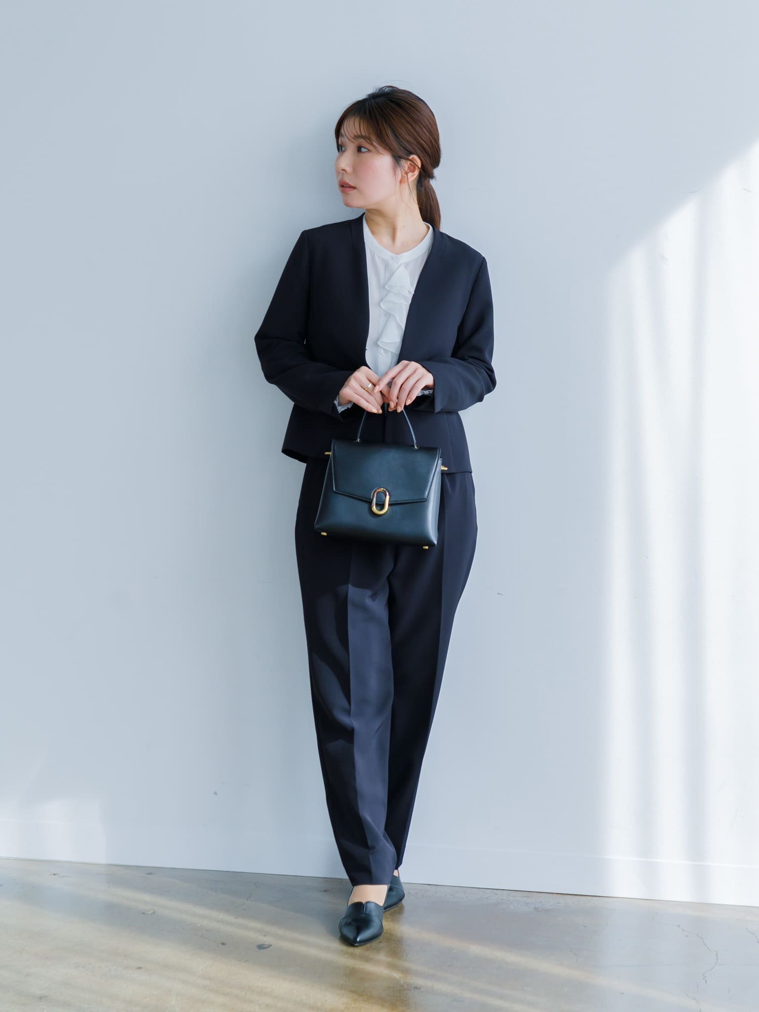 ダブルクロスウォッシャブルテーパードパンツ-short & regular | 小柄