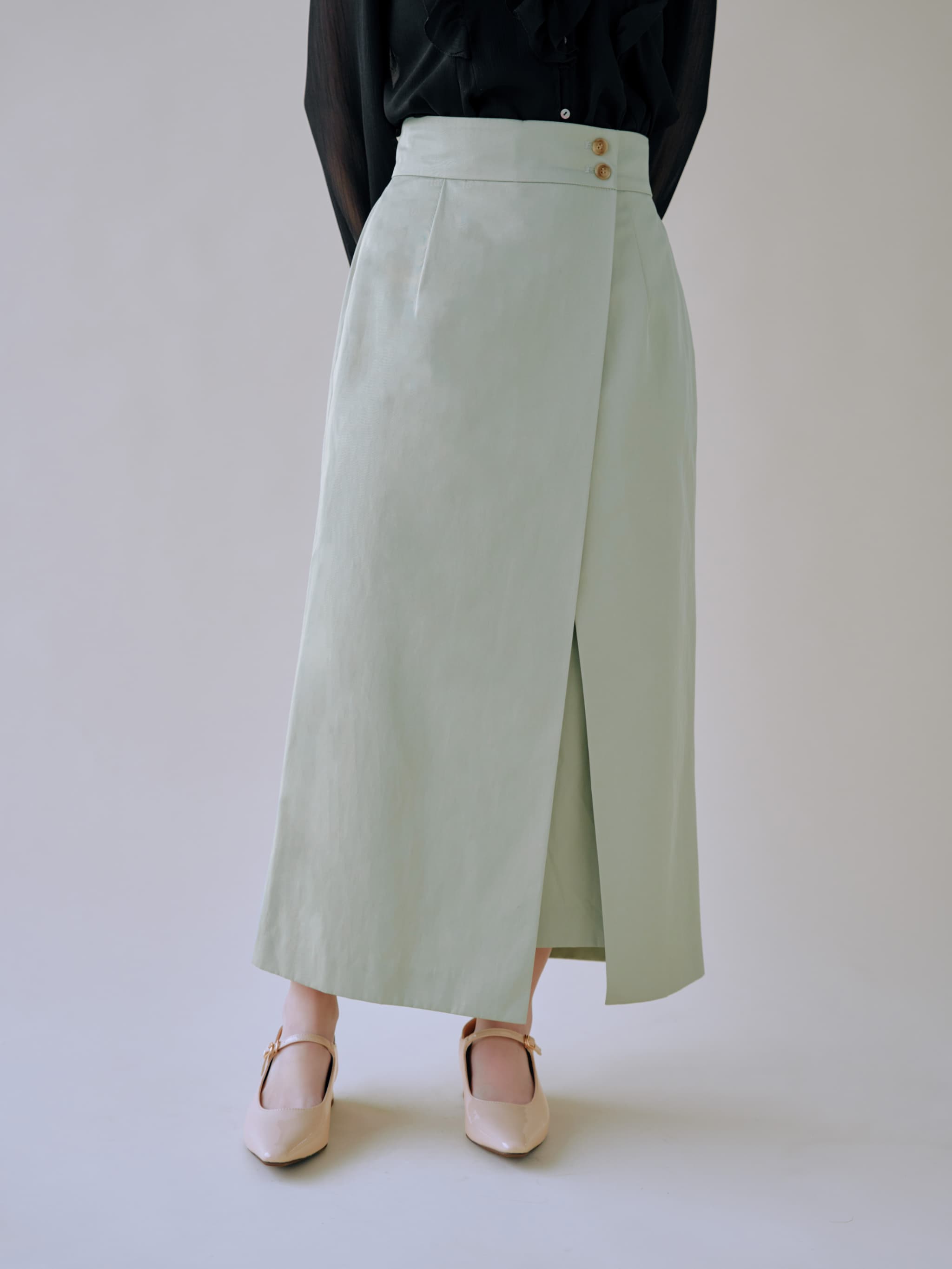 ラップデザインハイウエストスカート-short & regular | 小柄・低身長