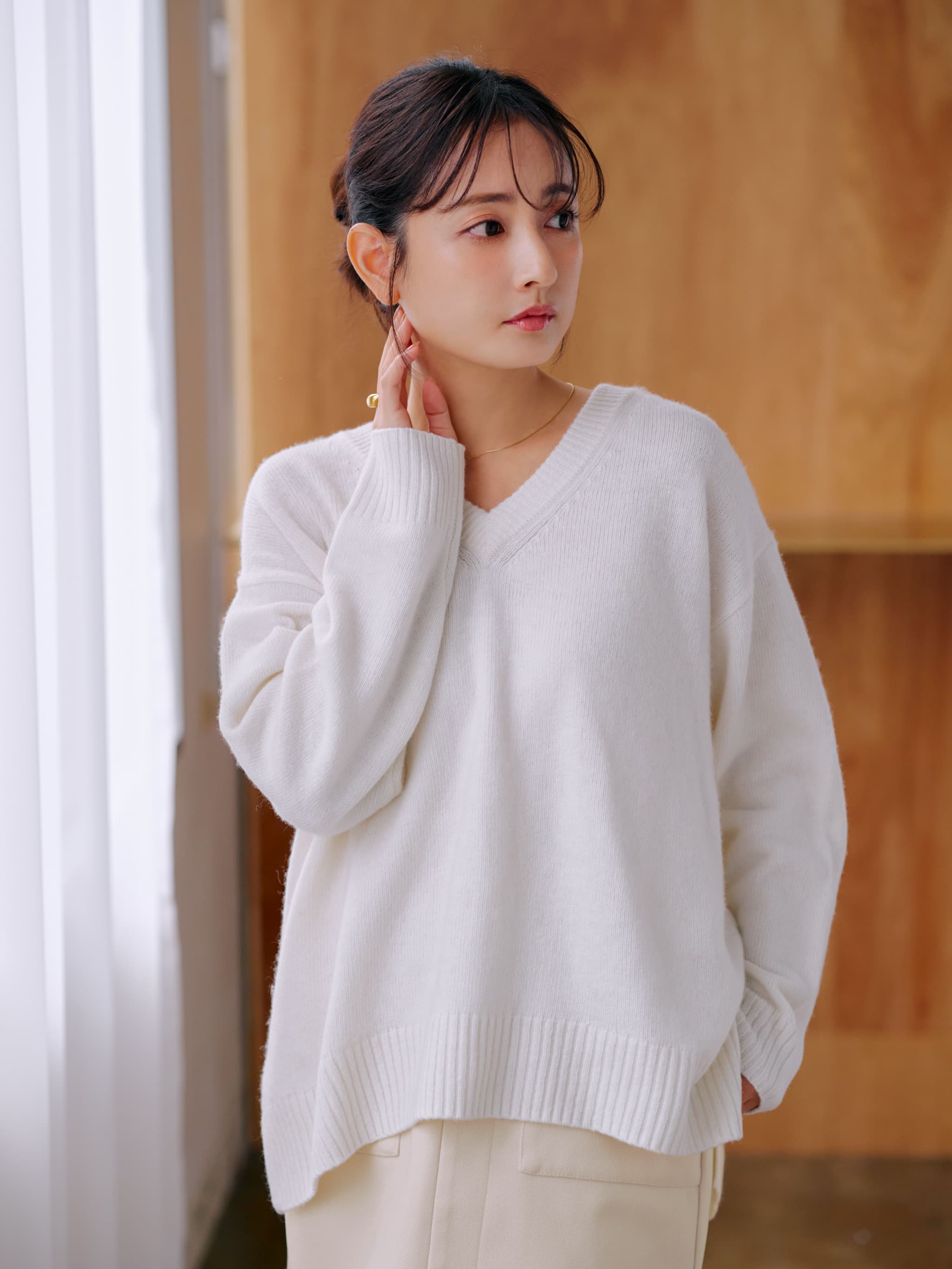 ウールカシミヤVネックニット | 小柄・低身長女性向けファッション通販