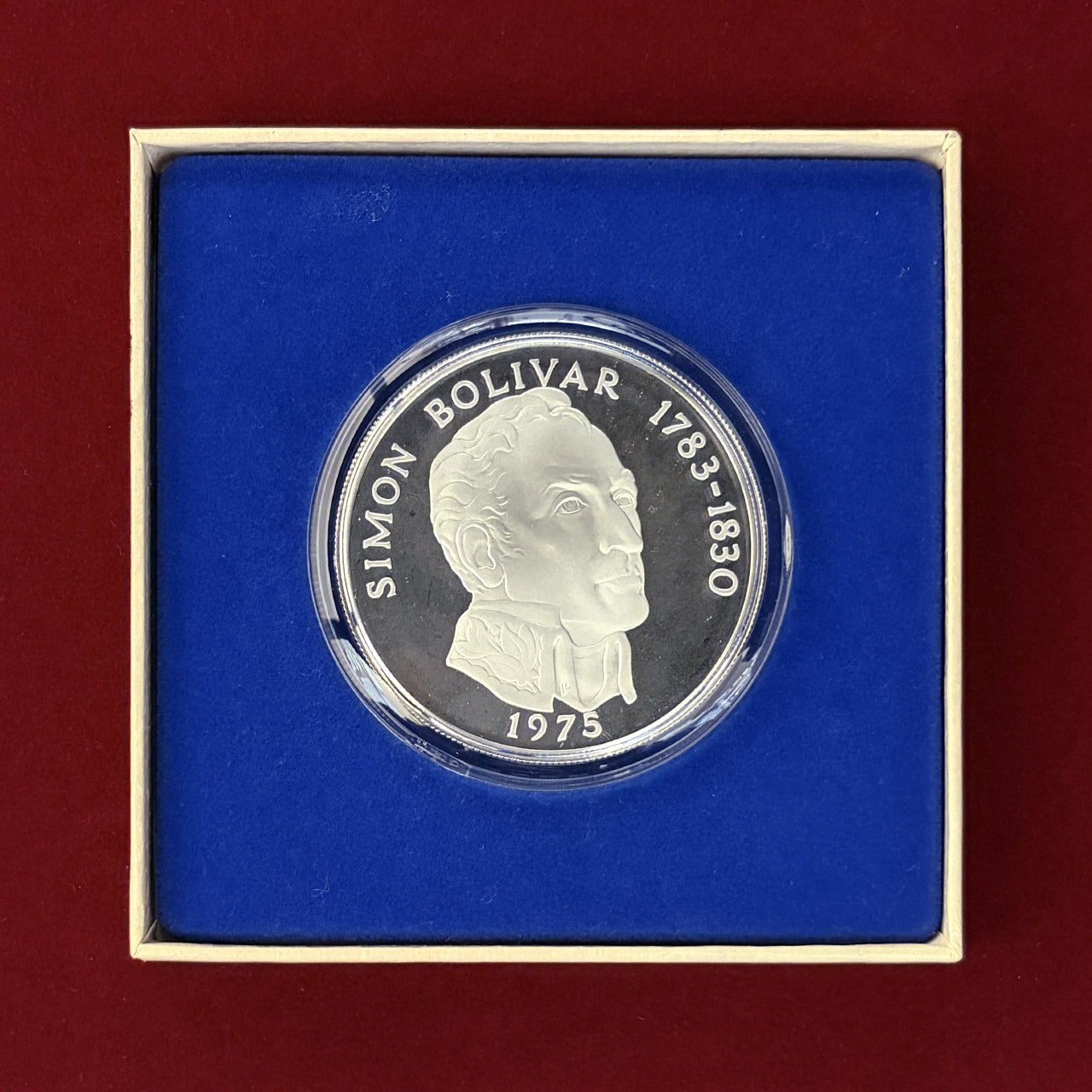 パナマ】シモン・ボリバル 20バルボア 銀貨 プルーフ 1975［B-0000557