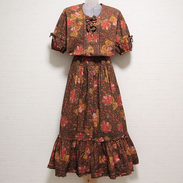 茶赤い実くまワンピース - ピンクハウス通販｜リサイクルブティック
