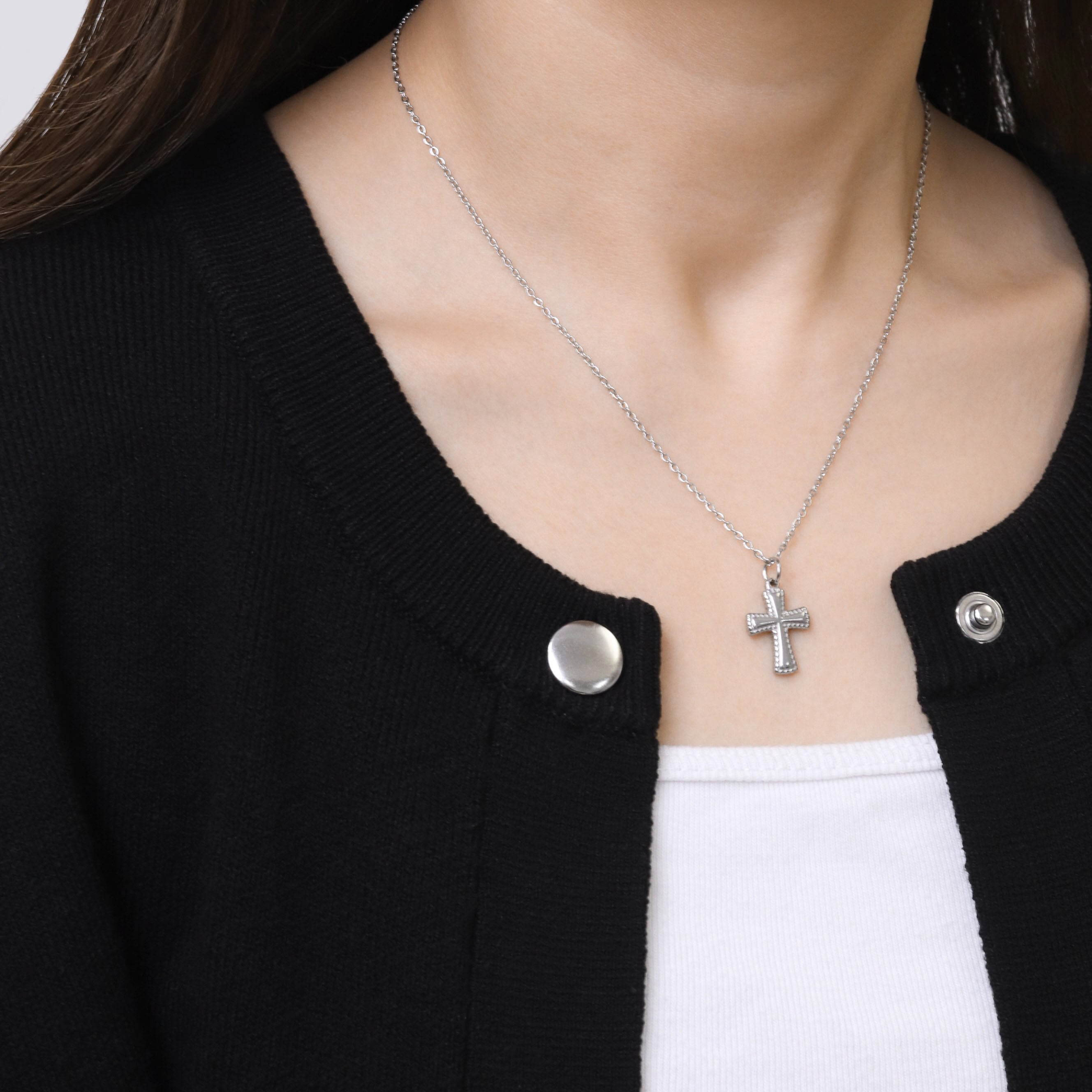 Vintage cross necklace silver｜cross Jewellia｜金アレ対応・ユニ