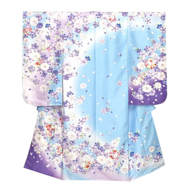 七五三 着物 7歳 2023年新作 単品 金駒刺繍 幻想的な柄の四つ身の子供