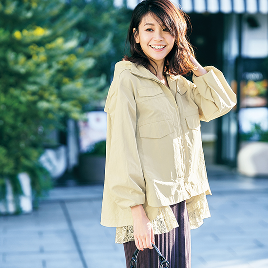 Vingt Neuf]]裾レース付きワッシャー加工ブルゾン | KOBUNSHA SELECT