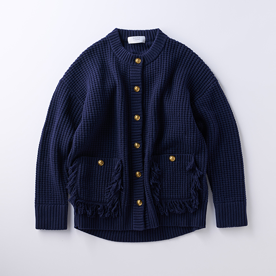 優待価格[NORD CADRE]【ウォッシャブル】フリンジニットジャケット