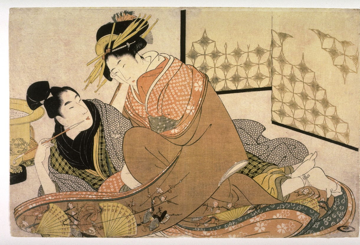 喜多川歌麿による浮世絵「Courtesan with an Adolescent Client