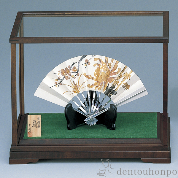 送料無料】 銀製 扇子 四君子 G 4.5号・28g / 光則（銀工芸） 高級