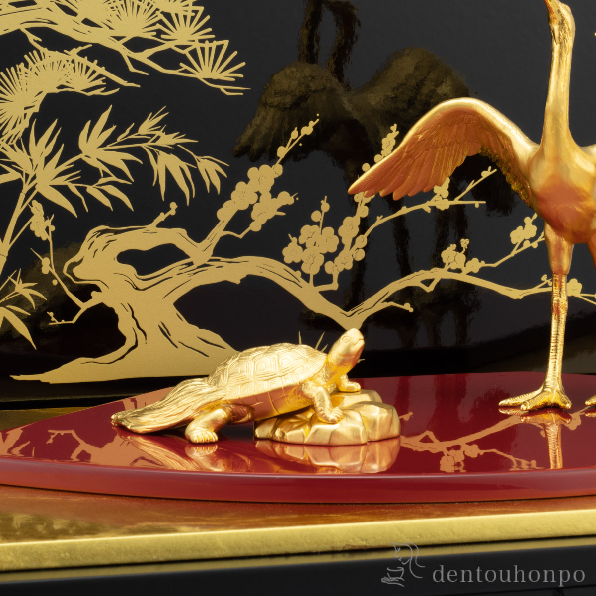 送料無料】 純金 鶴亀 90g / 高級 コレクション 美術品 工芸品 伝統