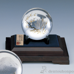 送料無料】 純銀 飾り大盃 日の出鶴 B 4.5号・165g / 光則（銀工芸