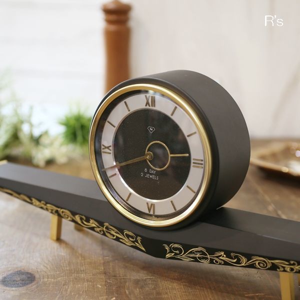 日本美術時計 スタイル置時計 8日巻 No.8112 黒 ユーズド美品 箱付き