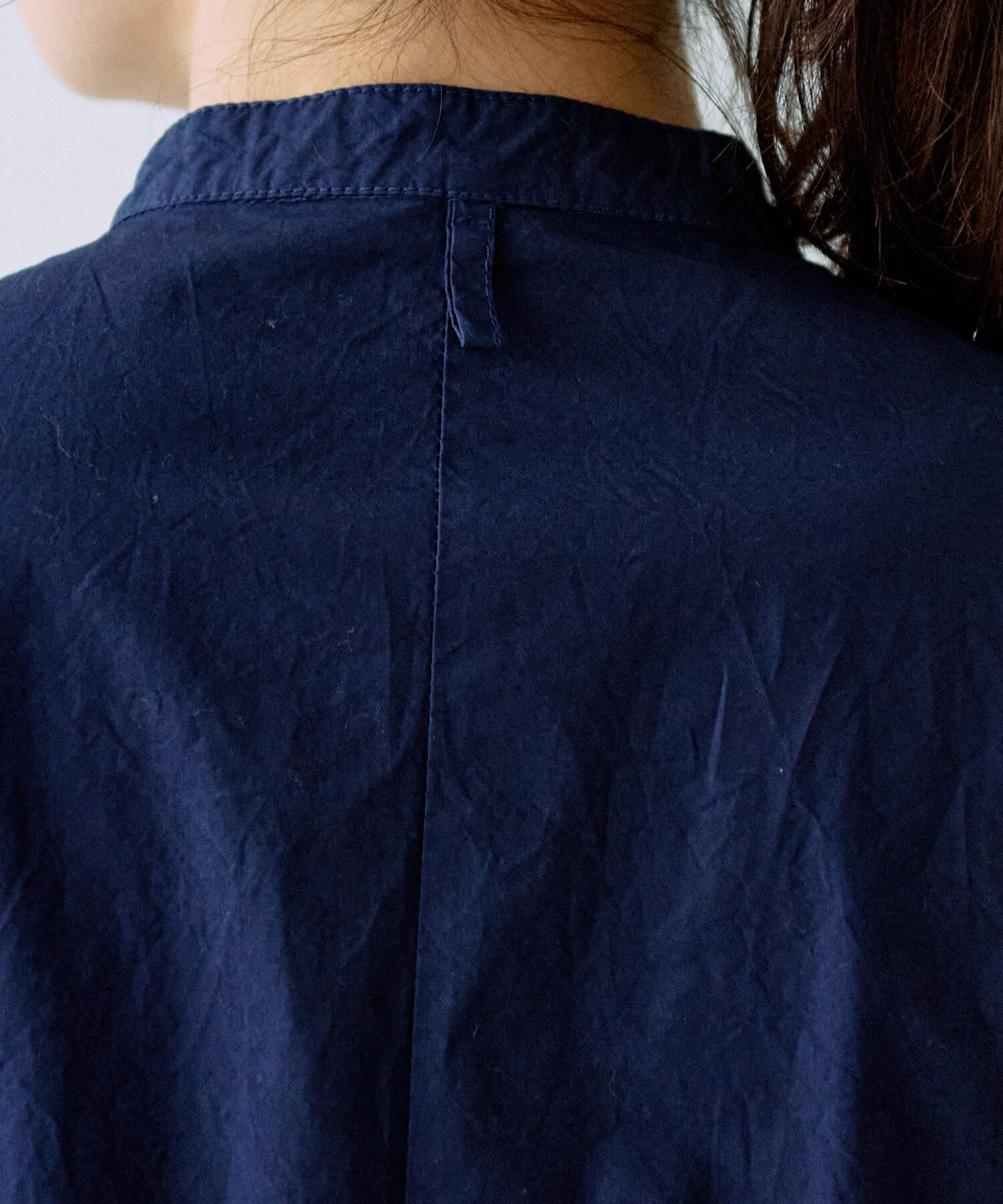 AMBIDEX Store △コットンキャッチワッシャー バンドカラーワンピース