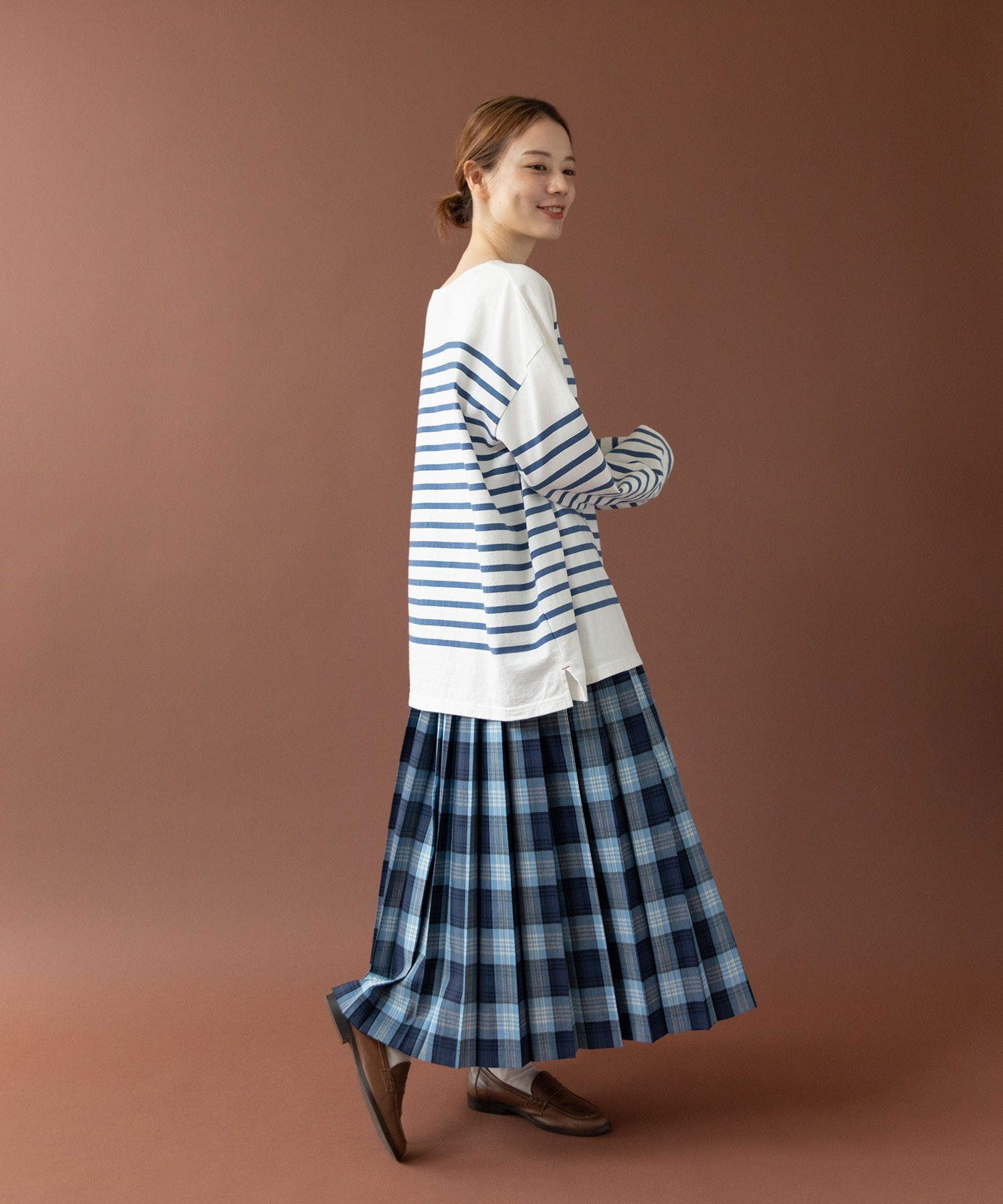 AMBIDEX Store ○タータンチェック プリーツスカート(F サックス): PAR ICI