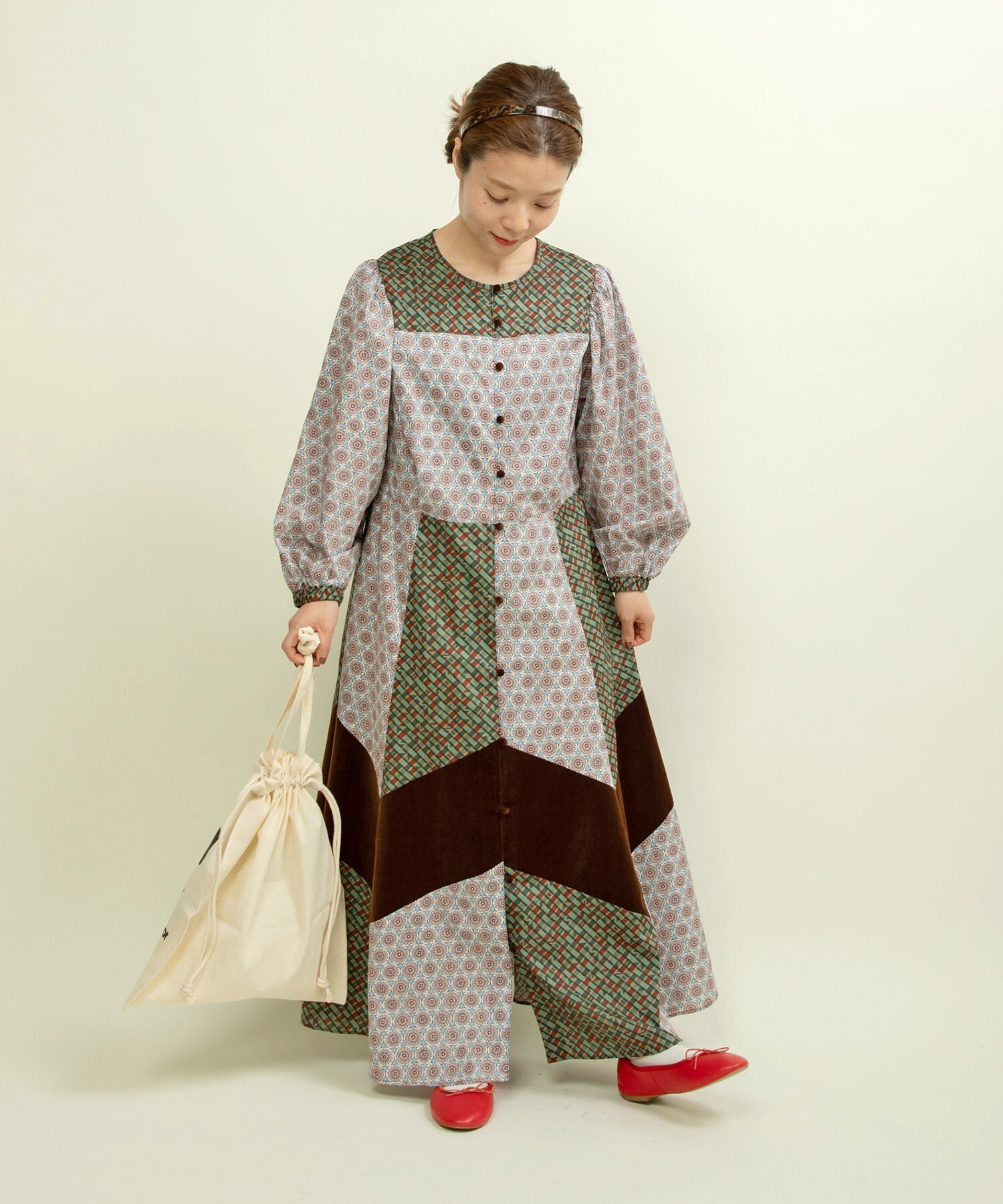 AMBIDEX Store ○○リバティ/LIBERTY パッチワーク＆別珍 パフスリーブ