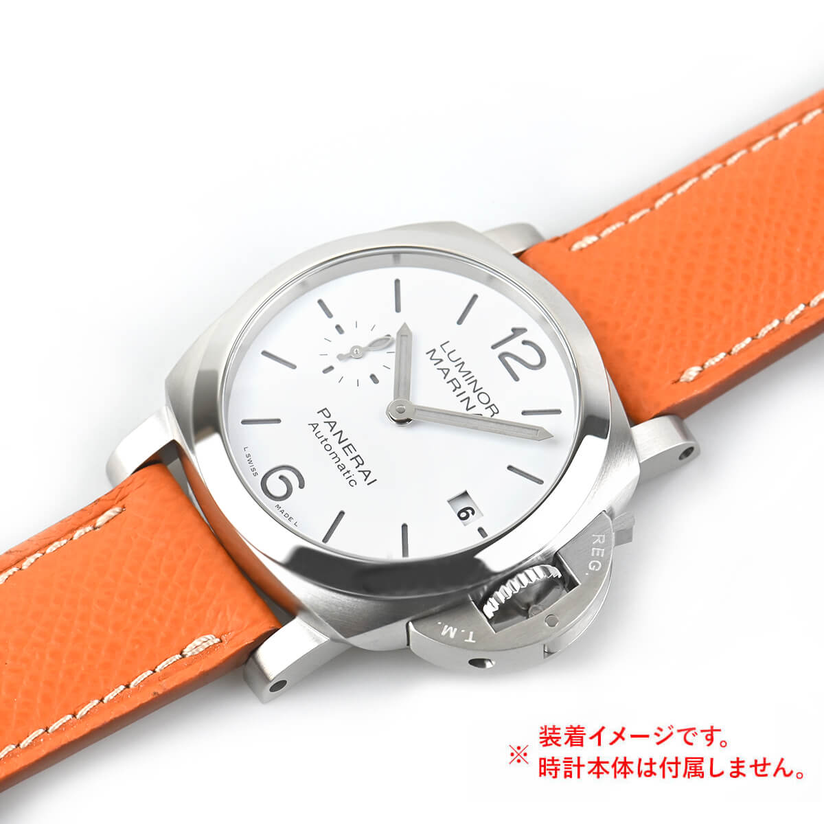 松下庵 フレンチカーフストラップ パネライ Dバックル用 オレンジ 22