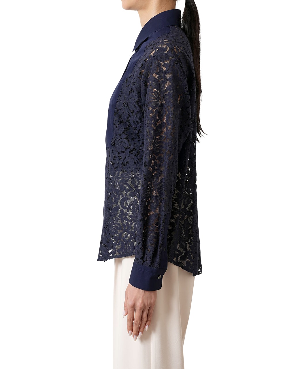 デザインシャツ(38サイズ ブルー系): レディース｜メーカーズシャツ