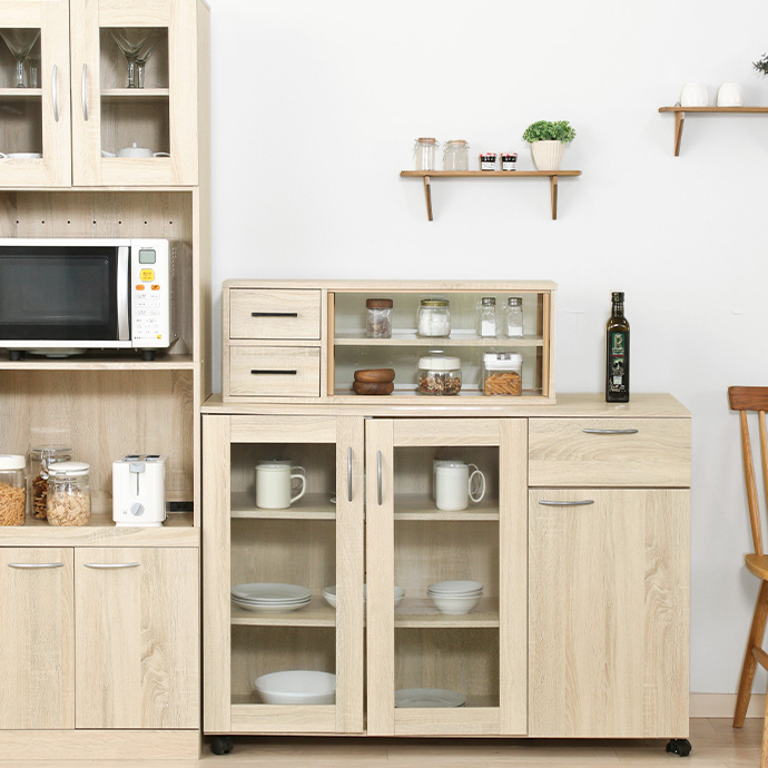 g11709]【幅80cm】Nitra カウンター上収納ラック 食器棚 | 家具