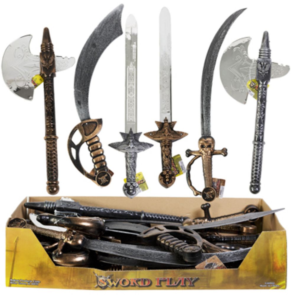 24 pieces Sword Play 7ast Pirate/knight Cutlass/axe/sword In 24pc