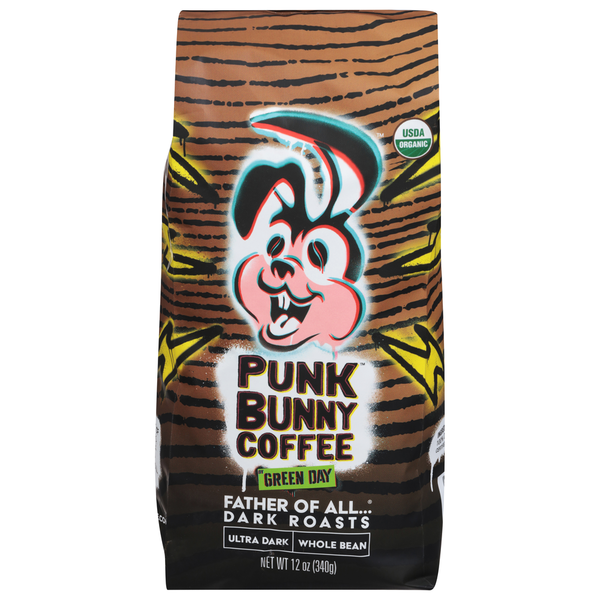 Punk Bunny Coffee Coffee, Whole Bean, Dark Roast, Ultra Dark Same