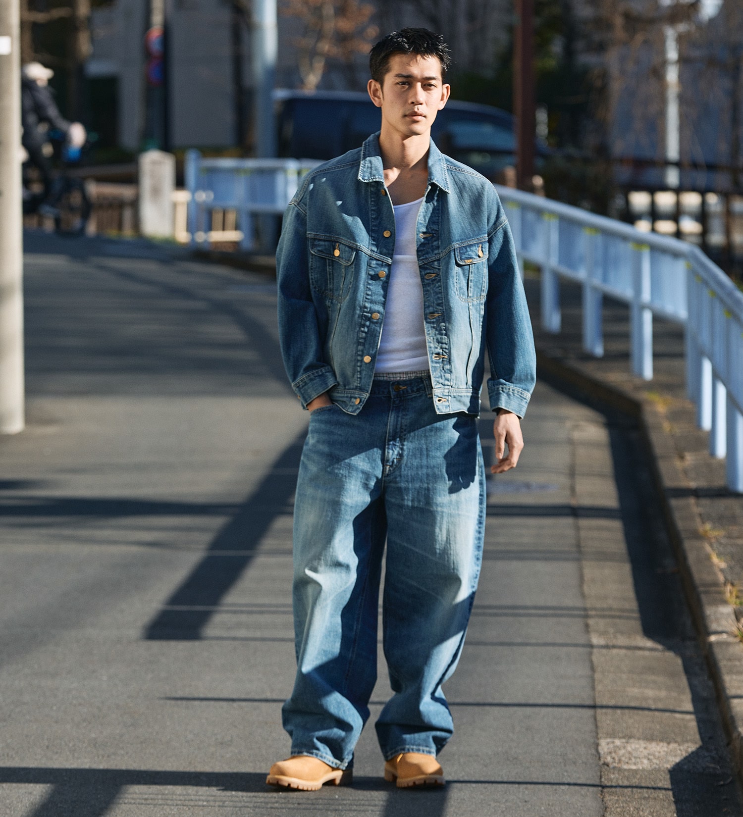 SUPERSIZED ビッグシルエットライダースデニムパンツ セットアップ対応