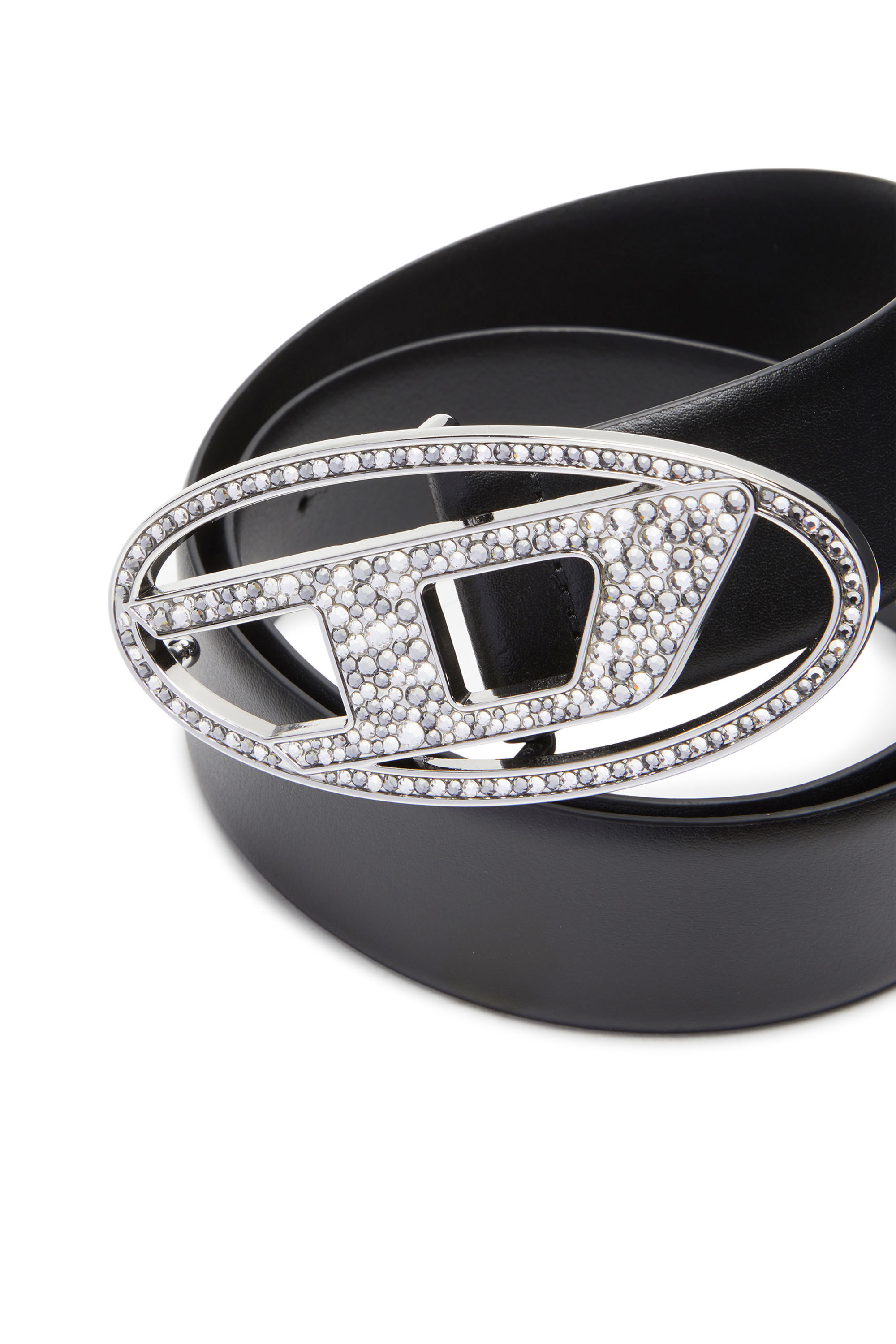 B-1DR STRASS - logo belt with strass | Black | Diesel