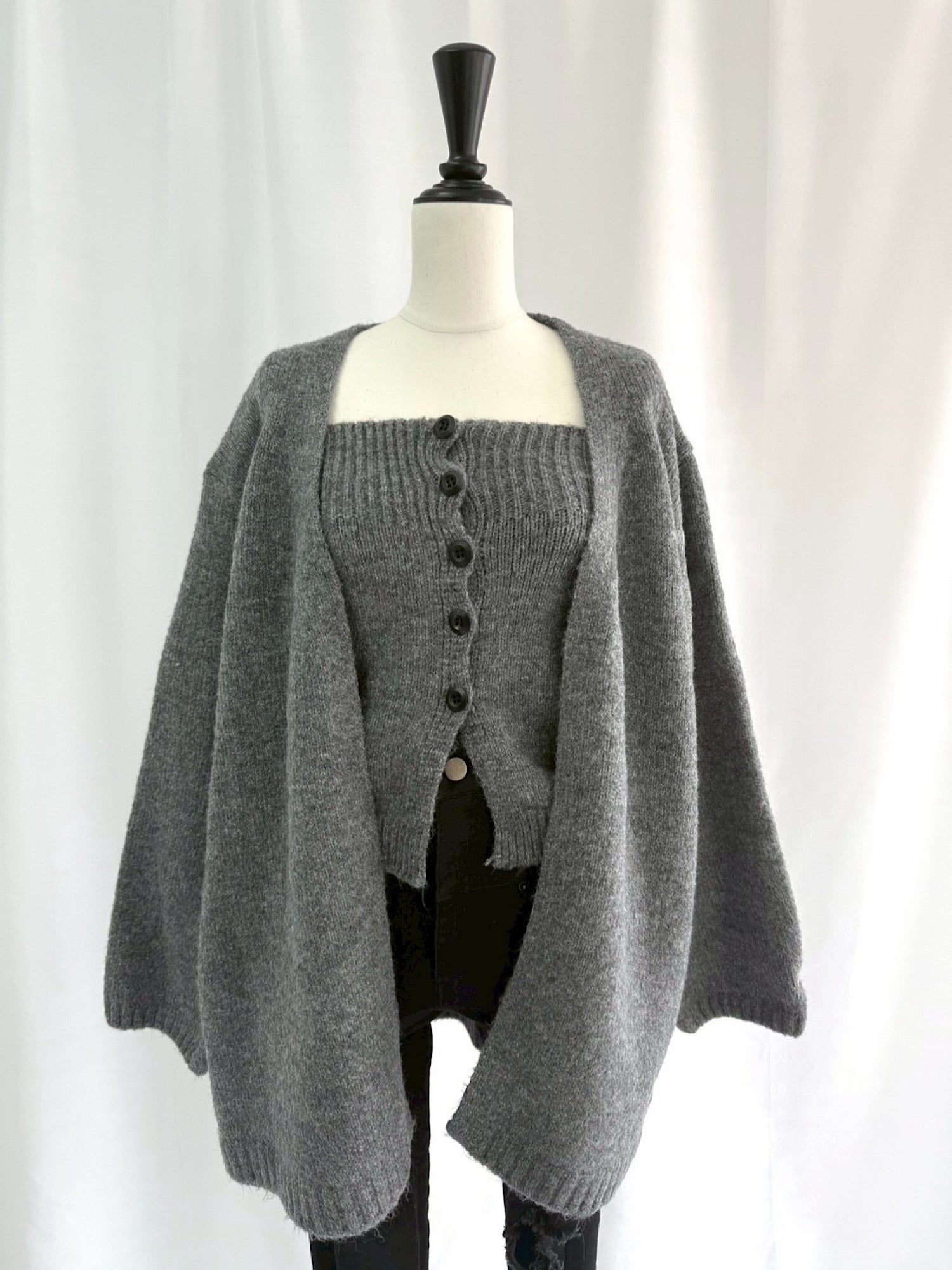 Front button baretop×Knit cardigan SET | DIANTÉ (ディアンテ)公式