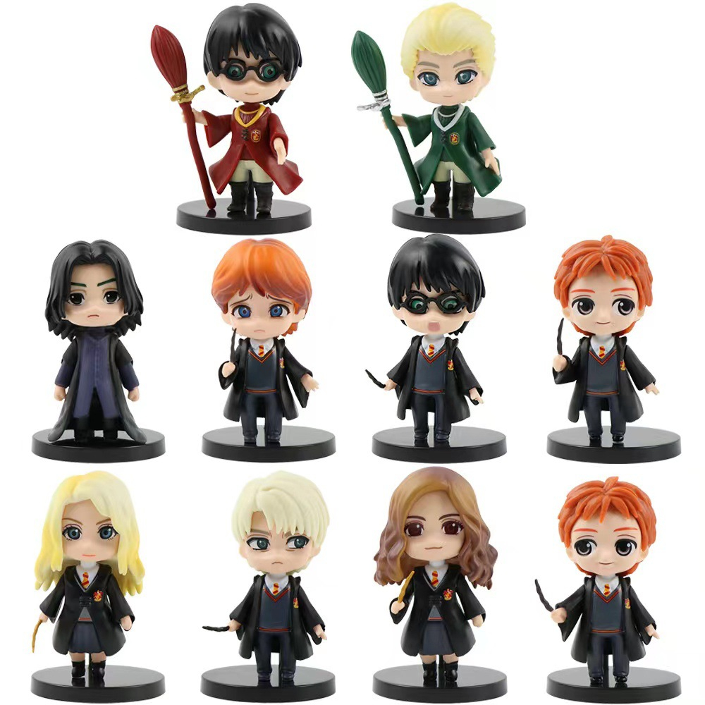 10Pcs/Set Anime Harry Potter Figura James Hogwarts Escola Hermione