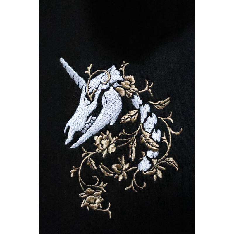 全新】STAYREAL CROXXBONES x怪獸花鳥風月刺繡帽T（黑/S)吊牌未拆