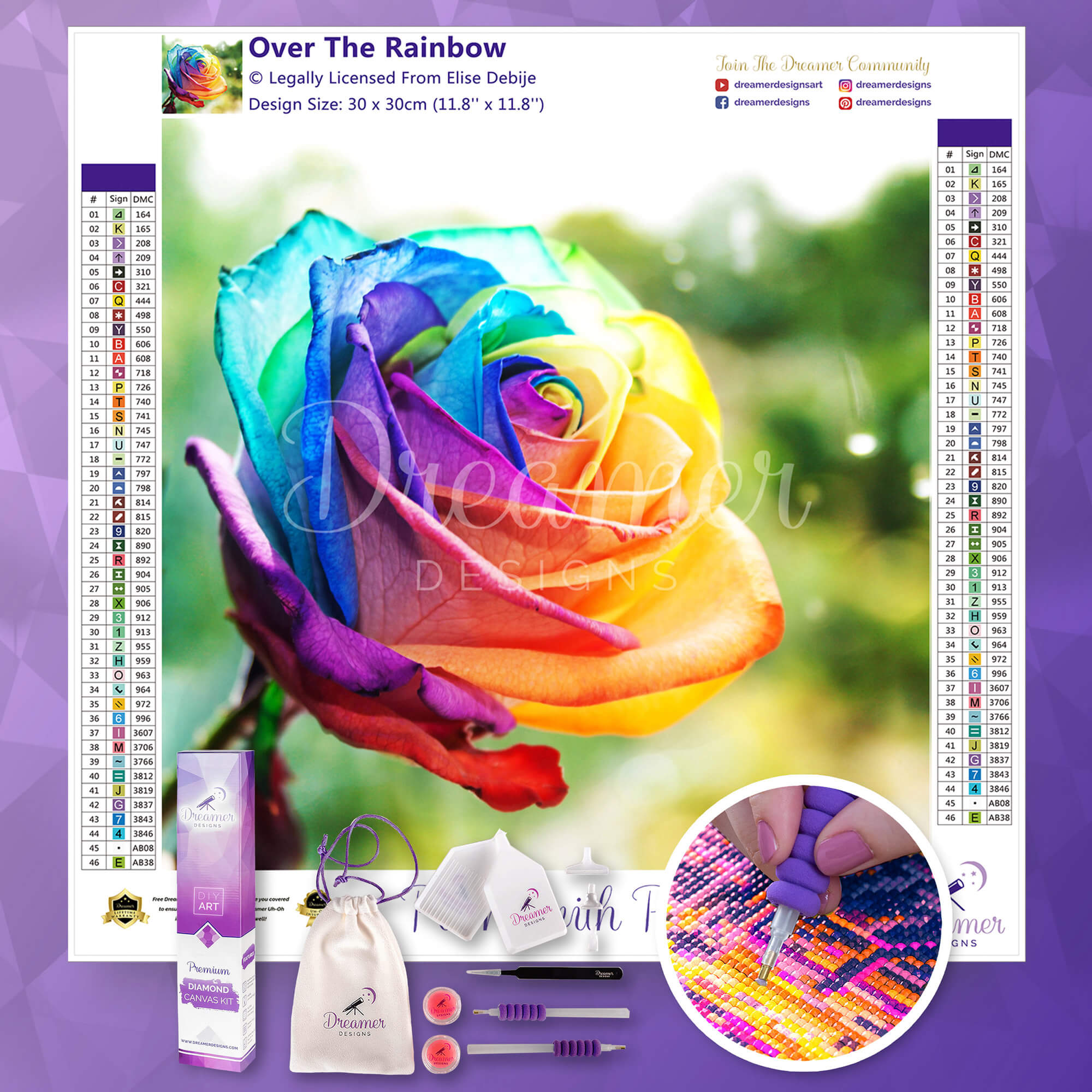 Over The Rainbow Diamond Painting Kit - Dreamer Designs