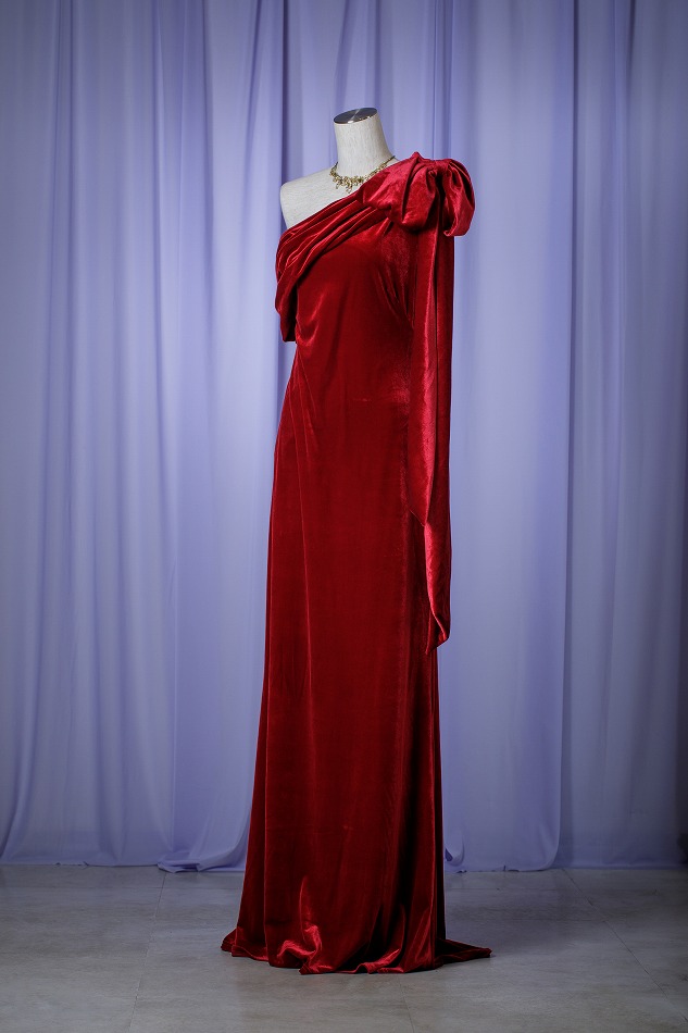 TADASHI SHOJI タダシ ショウジ レッドベロアロングドレス | 結婚式