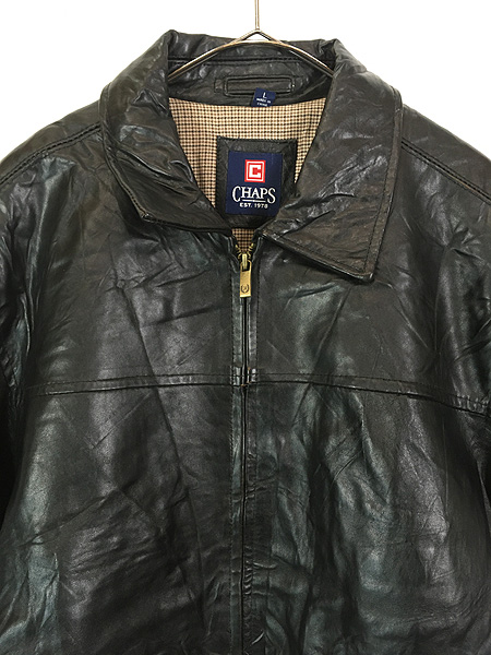 古着 90s CHAPS Ralph Lauren 本革 カウ レザー スウィング トップ