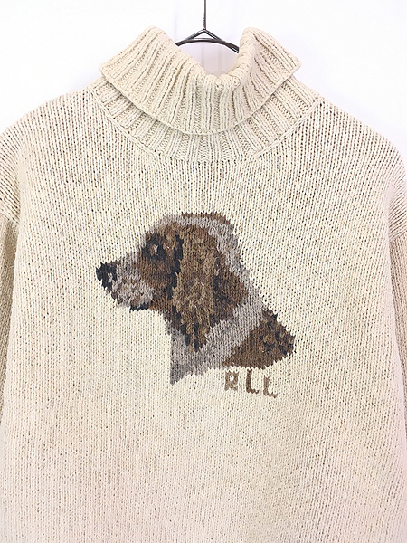 レディース 古着 90s LAUREN Ralph Lauren 犬 わんちゃん コットン