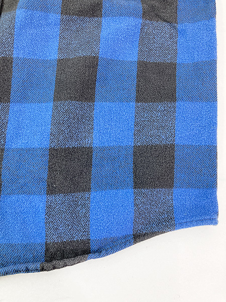 古着 90s USA製 FIVE BROTHER ブルー × ブラック ブロック チェック