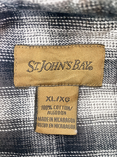 古着 00s St John's Bay ブラック オンブレ シャドー チェック