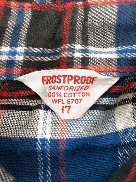 古着 60s FROSTPROOF 好配色 チェック ヘビー フランネル シャツ