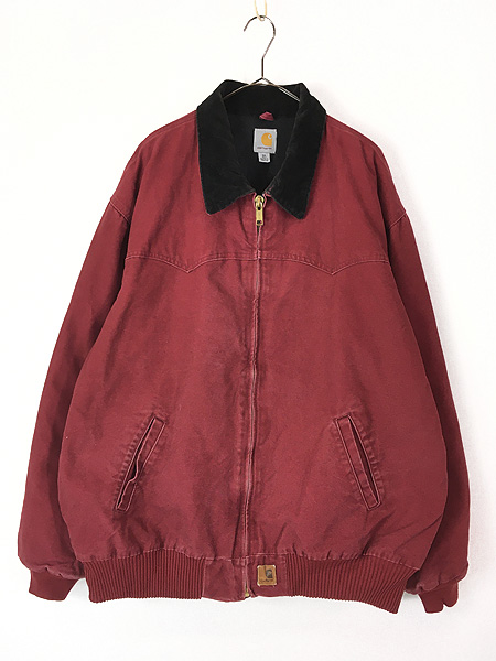 古着 Carhartt ウエスタン ヨーク ダークレッド ダック サンタフェ