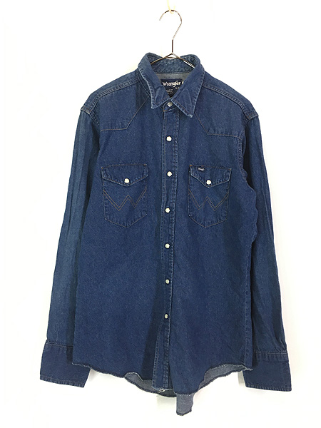 古着 80s USA製 Wrangler 70127MW 濃紺 ブルー デニム ウエスタン
