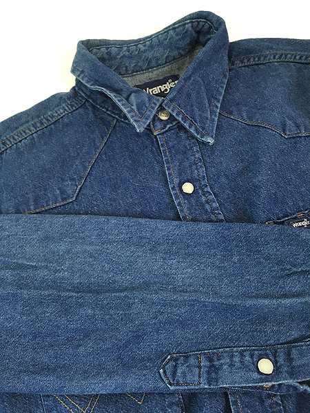 古着 80s USA製 Wrangler 70127MW 濃紺 ブルー デニム ウエスタン